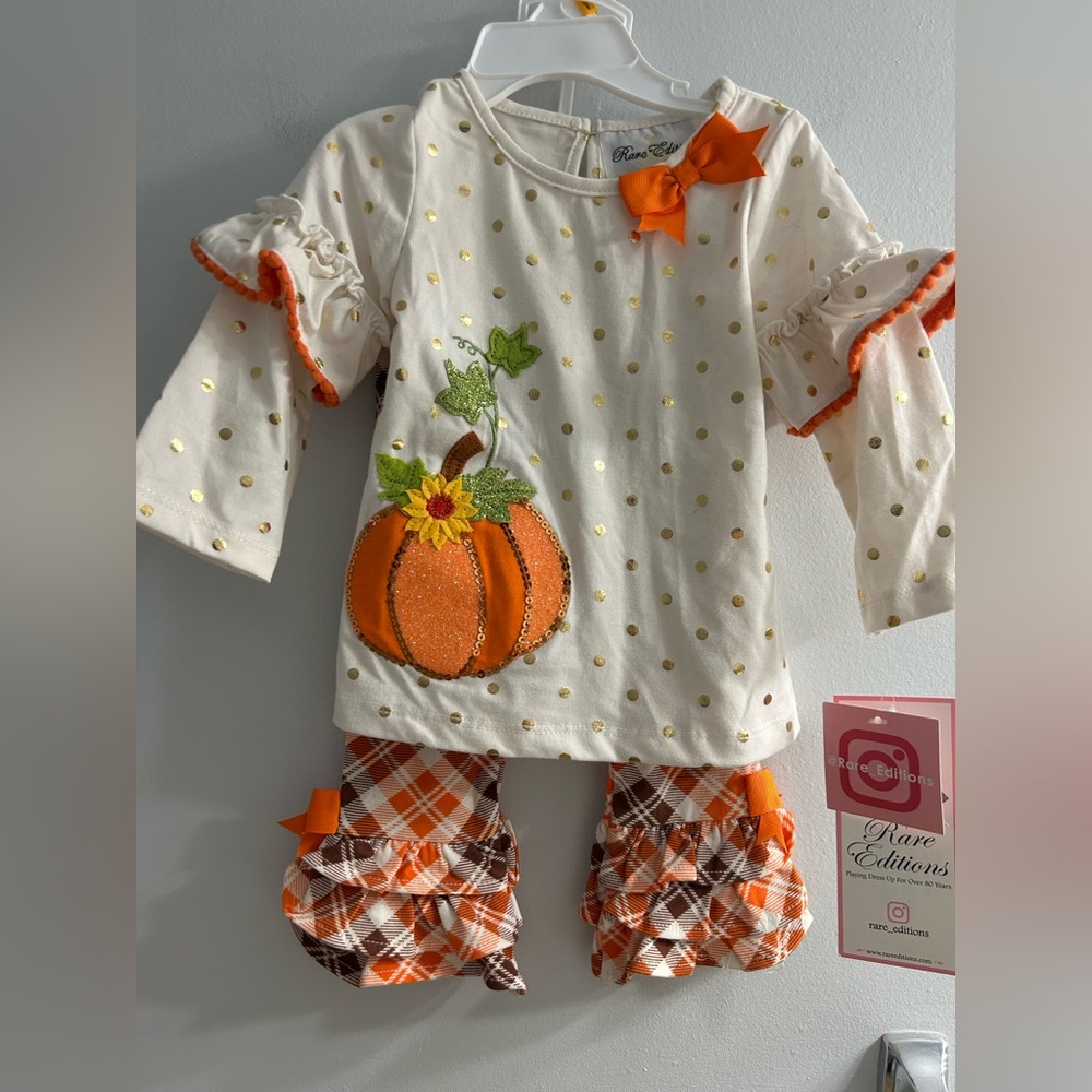 NWT baby girl fall thanksgiving Halloween outfit 2 piece 12 month